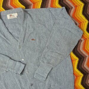XL Vtg Steeplechase Knit Cardigan Sweater Men's Horse Racing Equestrian h178